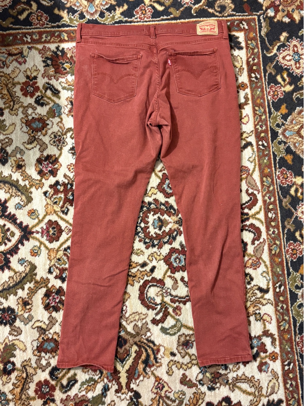 Button-Fly Women's Jeans — Rust - Picture 2 of 4